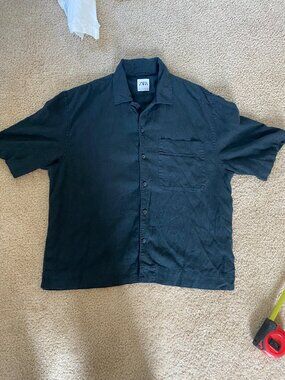 ZARA Black Linen T-shirt Men's Size L